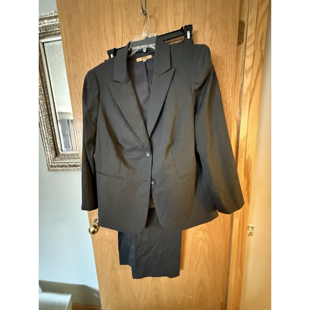 Alex Marie Career PantSuit 18W Blazer Jacket Pant Set Charcoal Gray Business - Picture 3 of 7
